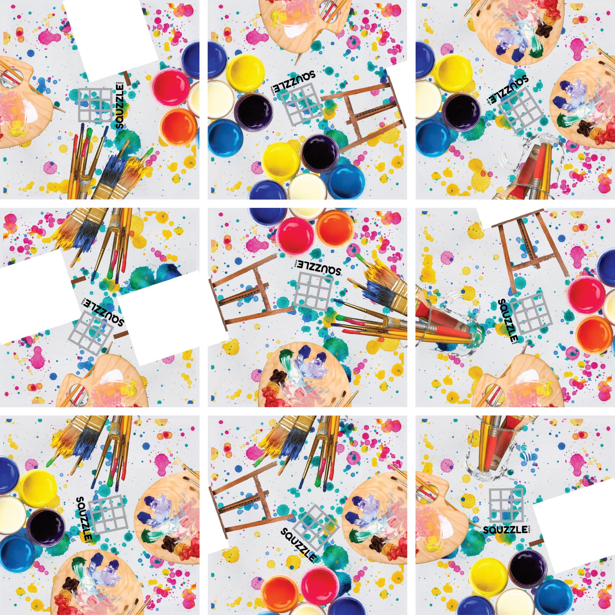 Puzzle Fun Squared Games Squzzle De Viaje De 9 Piezas Con Bolsa De Almacenamiento