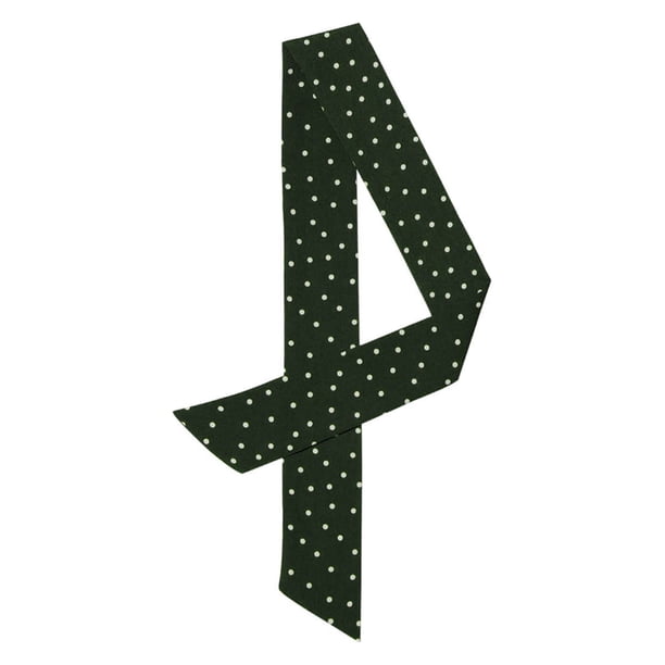 INSPIRE CHIC Bufanda Delgada de Seda con Lunares Cinturón Largo Estrecho Pañuelo de Cuello Accesorio de Asa de Bolsa Verde con Pequeños Lunares S