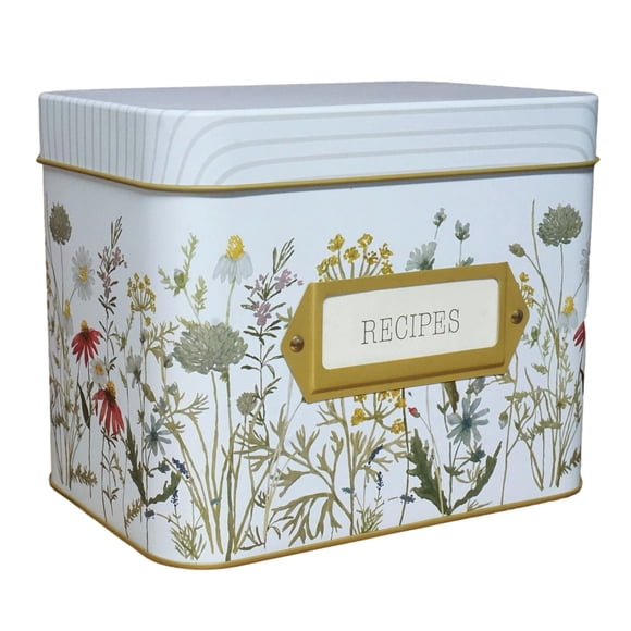 Caja de recetas SENSORY4U en forma de flor silvestre con 100 tarjetas de 4 x 6 y 12 separadores