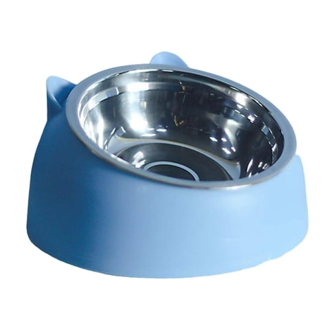 Ioensy - Cat Dog Bowl Elevado Inclinado Elevado Antideslizante Pet Container Para Perro Gato Azul
