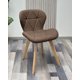 thumbnail image 4 of Silla Para Comedor Aviador Radar Tapiz Lino Base Madera - Café, 4 of 5
