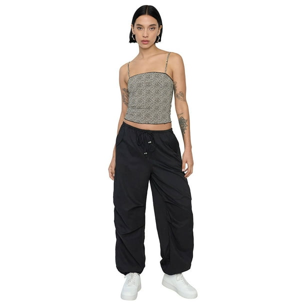 Pantalón Mujer Parachute Color Negro Corona