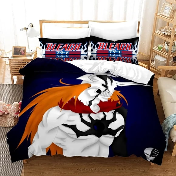 Bleach Kurosaki Ichigo Bedding Set Boys Girls Size Duvet Cover Pillowcase Bed Kids Adult Home Textile Bed Sheets