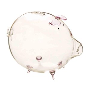 Bothyi - Hucha De Cristal Transparente Para Ahorro De Dinero, 7 X 4,7 Pulgadas, Para Regalo De Recuerdo, Color Rosa