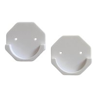 Magideal - Soporte Para Barra De Cortina De Ducha, Soporte De Tensión Para Montaje En Pared, Soporte Para Colgador De Poste, Ganchos De Fijación, Soporte De Rie Hexágono Blanco