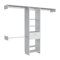 Fmfurniture - Closet 1 Cajon Multiples Barras Fm-015B Blanco