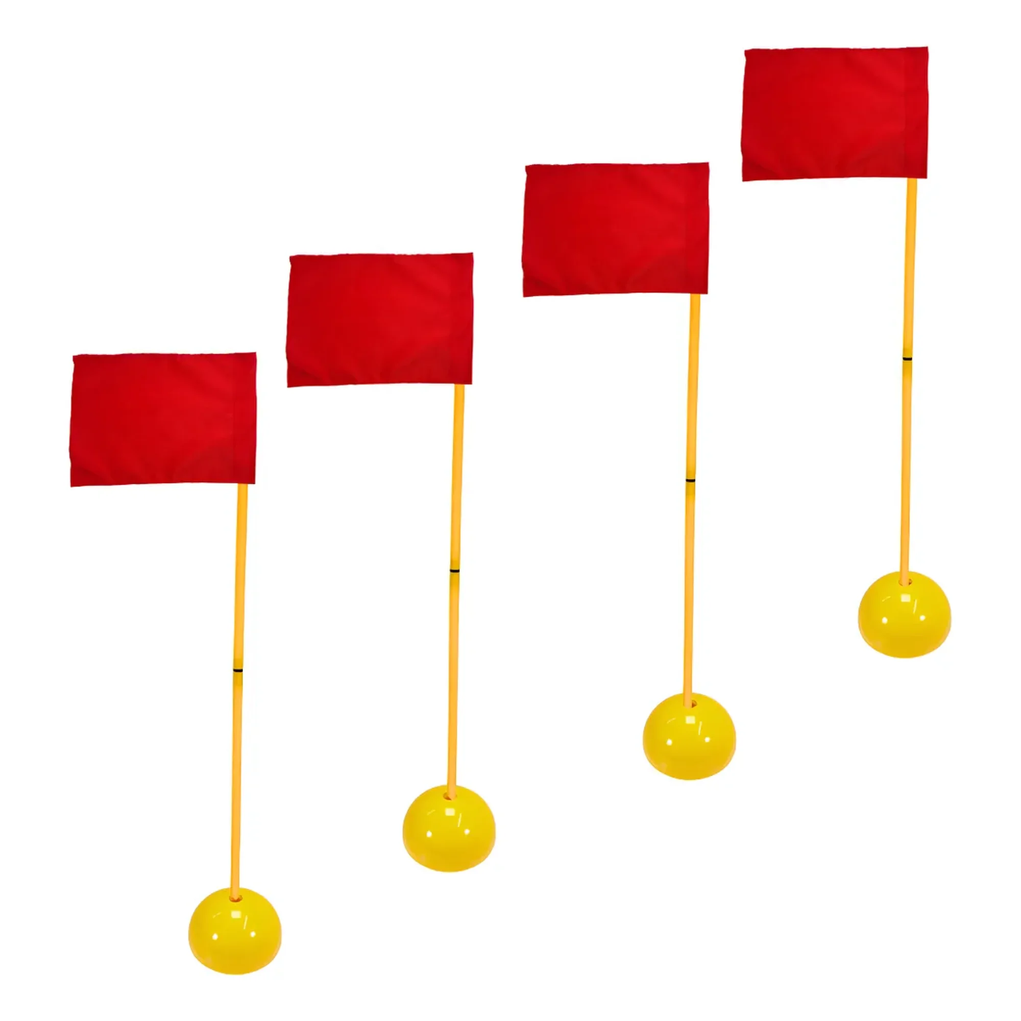 Linea Sport - Pack 4 Banderines Corner Enroscable Con Base 1.50 Mtrs