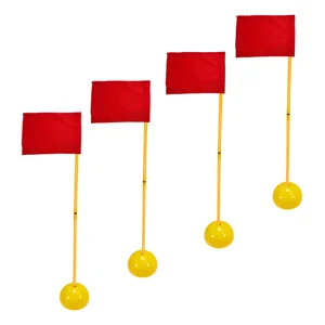 Linea Sport - Pack 4 Banderines Corner Enroscable Con Base 1.50 Mtrs