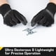 thumbnail image 5 of Guantes de trabajo de seguridad con revestimiento de poliuretano COOLJOB, calibre 13, negros, S, 5 of 6