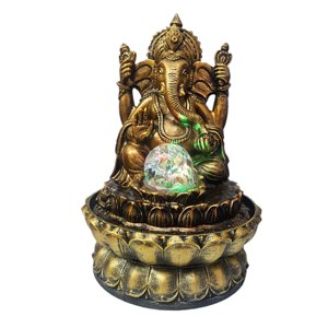 Bothyi - Adaptador De Mesa De Resina De Estatua De Buda Elefante, Fuente De 110V Hecha A Mano