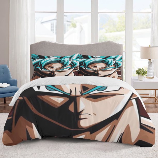 Dra-gon Ball Bedding Sets Cartoon Duvet Cover Lightweight 3 Piece Bet Sets for Kids Boys Girls