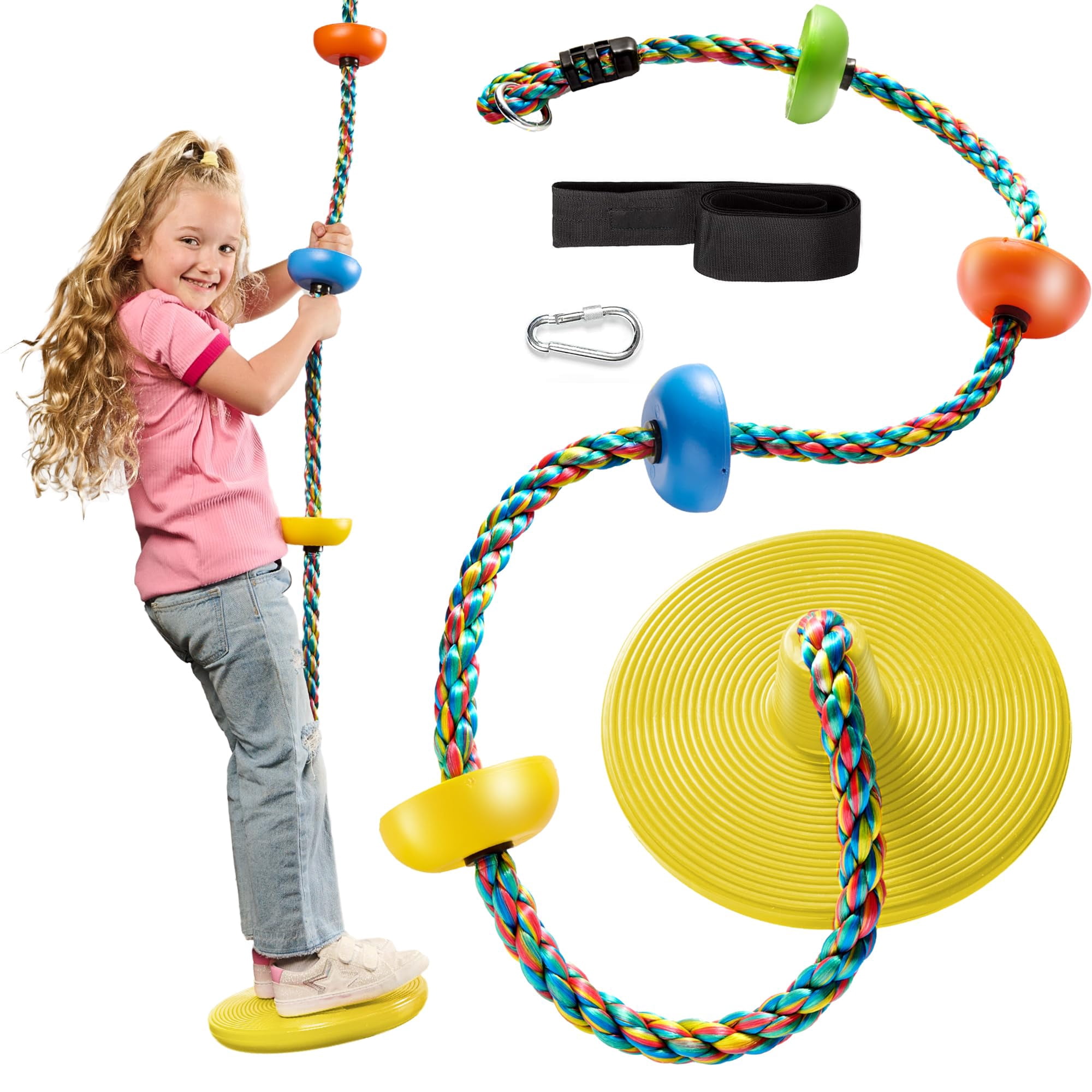 Asiento De Disco Individual Tree Swing Jungle Gym Kingdom Para Niños, Amarillo