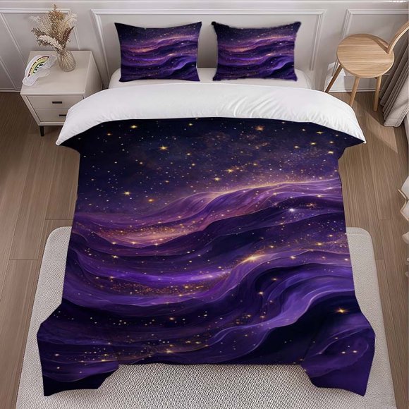 3pcs Cosmic Nebula Themed Bedding Set Duvet Cover and Pillowcase Set