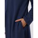 thumbnail image 5 of INSPIRE CHIC Bata con Capucha para Mujer con Cremallera, Manga Larga, Largo Completo, Sudadera, Camisón con Bolsillos, Vestido de Descanso Suave M Azul Marino, 5 of 6