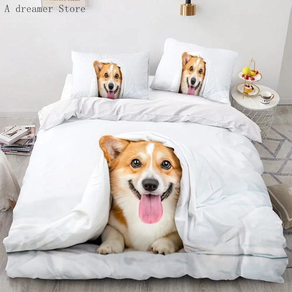 Shiba Inu Dog Bedding Set Animal Dogs Duvet Cover Double Bed Sets For Kids Boys Decor Home Custom Bed Linen