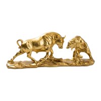 Magideal - Escultura De Animales, Adorno Artístico, Figura De Resina, Estatua De Toro Realista Para Estantes De Escritorio, Regalo De Decoración De Oficina