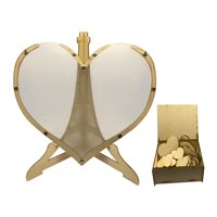 Bothyi - Caja De Caída De Corazón, Marco De Madera, Letrero Para Fiesta, Interior, Boda, Libro De Visitas, Reemplazo Con 80 Corazones