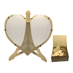 Bothyi - Caja De Caída De Corazón, Marco De Madera, Letrero Para Fiesta, Interior, Boda, Libro De Visitas, Reemplazo Con 80 Corazones