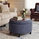 thumbnail image 1 of Puf COLAMY Redondo de 64 cm Azul con Almacenamiento y Mesa de Café, 1 of 5