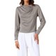 thumbnail image 1 of Blusas de satén para mujer INSPIRE CHIC, camisas casuales con mangas largas plisadas, camisa elegante para oficina y trabajo M Gris, 1 of 6