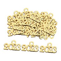 Bothyi - 100 Piezas Pequeñas 2023 Dijes Diy 2023 Colgante Para Collar Pendientes Accesorio Aureate