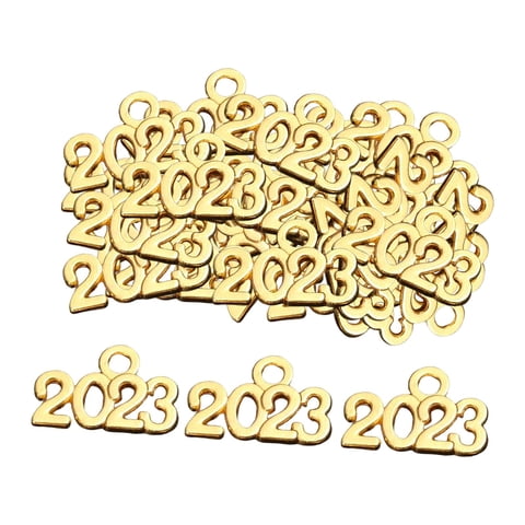 Bothyi - 100 Piezas Pequeñas 2023 Dijes Diy 2023 Colgante Para Collar Pendientes Accesorio Aureate