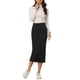 thumbnail image 2 of INSPIRE CHIC Falda Recta de Mujer Regreso a Clases Cintura Alta Midi Falda de Punto Lápiz Negra XL, 2 of 6
