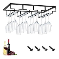 Genérica - Estante Colgador Porta Copas De Vino Repisa Bar 40Cm*22.5Cm Negro