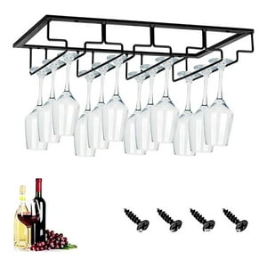 Genérica - Estante Colgador Porta Copas De Vino Repisa Bar 40Cm*22.5Cm Negro