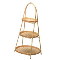 Bothyi - Cesta De Fruta De Bambú De La Decoración Del Organizador De La Cocina Del Frutero Para El Hogar 3 Del Escritorio De La Cocina