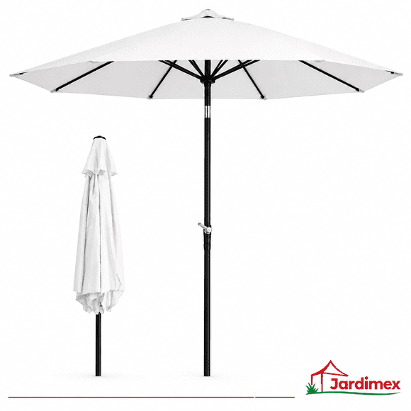 Quitasol Extendible 3m Soporte Pedestal Lateral Blanco UV