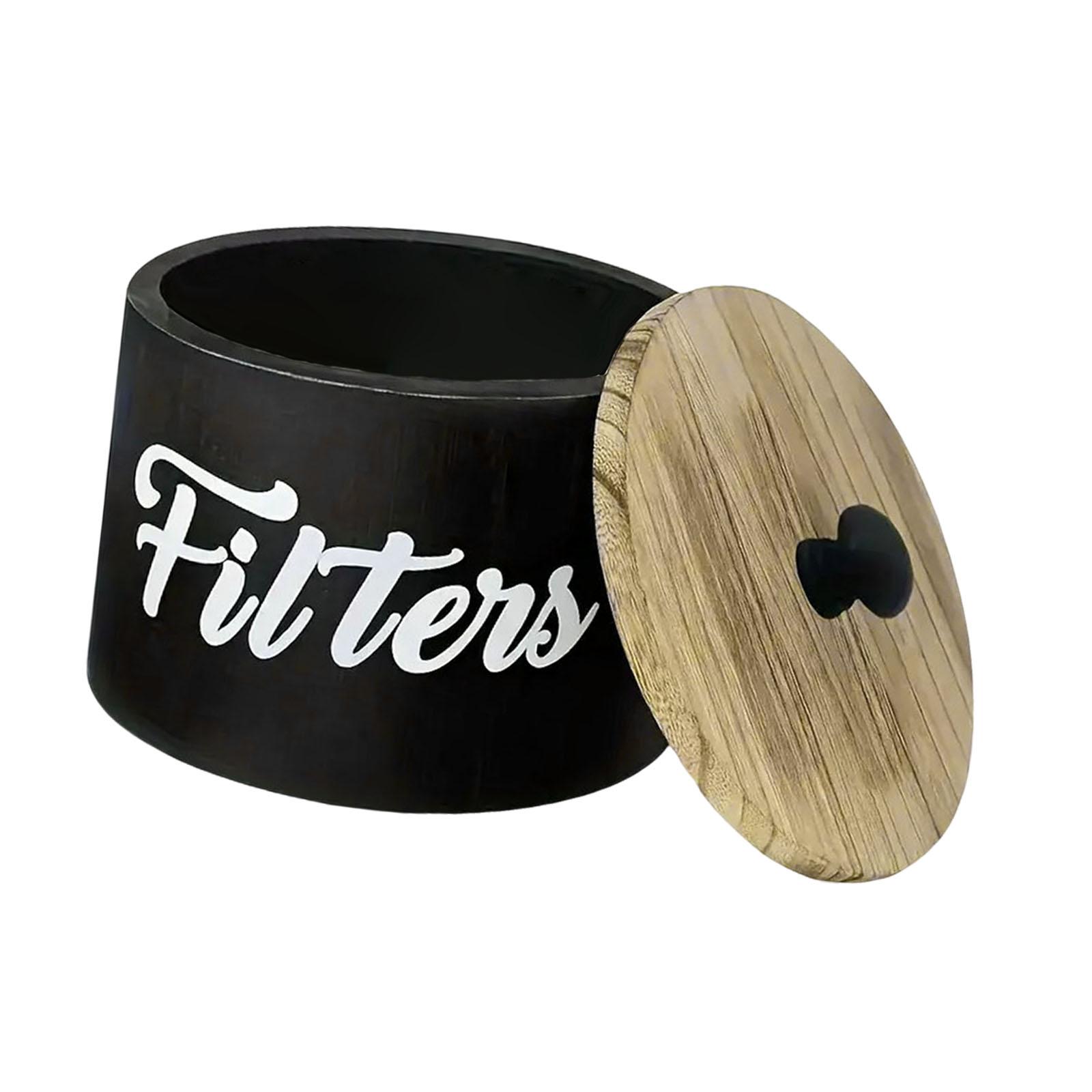 Magideal - Caja De Filtro De Café De Madera Organizador De Granos De Café, Caja De Almacenamiento De Bolsitas De Té, Recipiente Para Té, Café Y Azúcar Para Azúca Negro