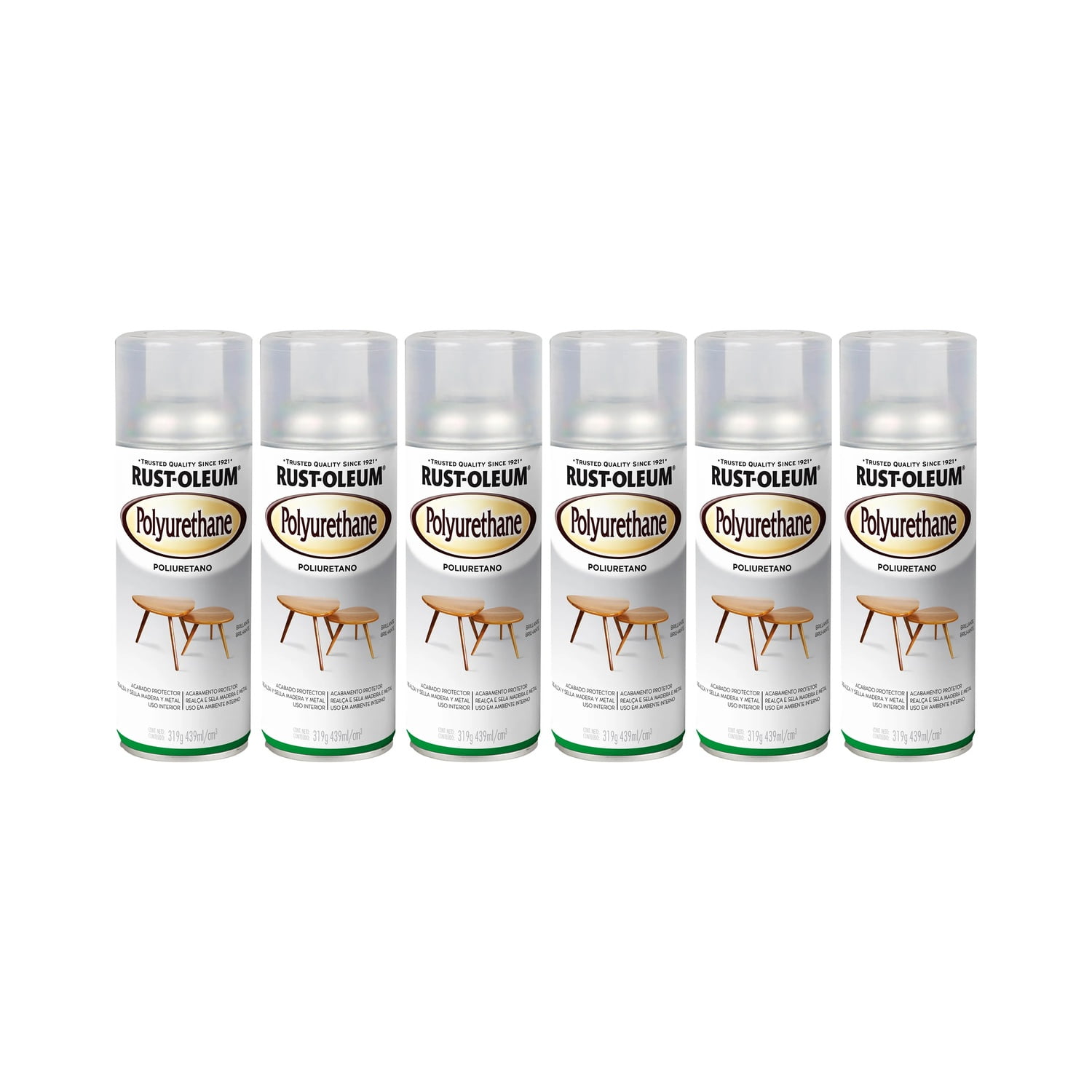 Rust-oleum - Pack 6 Und. Pintura En Spray Lacquer Laca Transparente Brillante 312 G 700269