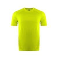 Snix - Polera Deportiva Elasticada Manga Corta Amarillo Fluor Talla S