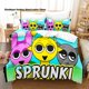 thumbnail image 1 of x2251 Bed SheetsSprunki Bedding Set Twin Full Size Bed Set Adult Kid Bedroom Duvetcover SetsSprunki Anime parure de lit Bed 3-Piece Bedding Set (1 Duvet Cover + 2 Pillow Shams) nj2251, 1 of 5