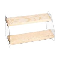 Magideal - Soporte De Exhibición De Madera, Soporte De Exhibición De Acrílico De Varios Niveles, Soporte Organizador De Cosméticos, Colección De Exhibición De Fi 2 Capas