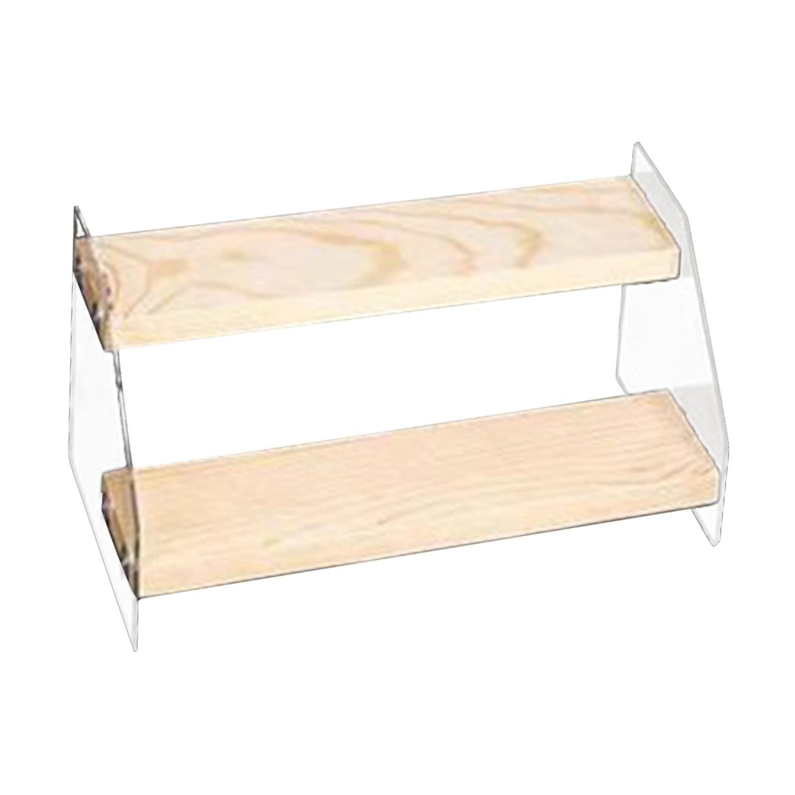 Magideal - Soporte De Exhibición De Madera, Soporte De Exhibición De Acrílico De Varios Niveles, Soporte Organizador De Cosméticos, Colección De Exhibición De Fi 2 Capas