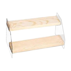 Magideal - Soporte De Exhibición De Madera, Soporte De Exhibición De Acrílico De Varios Niveles, Soporte Organizador De Cosméticos, Colección De Exhibición De Fi 2 Capas