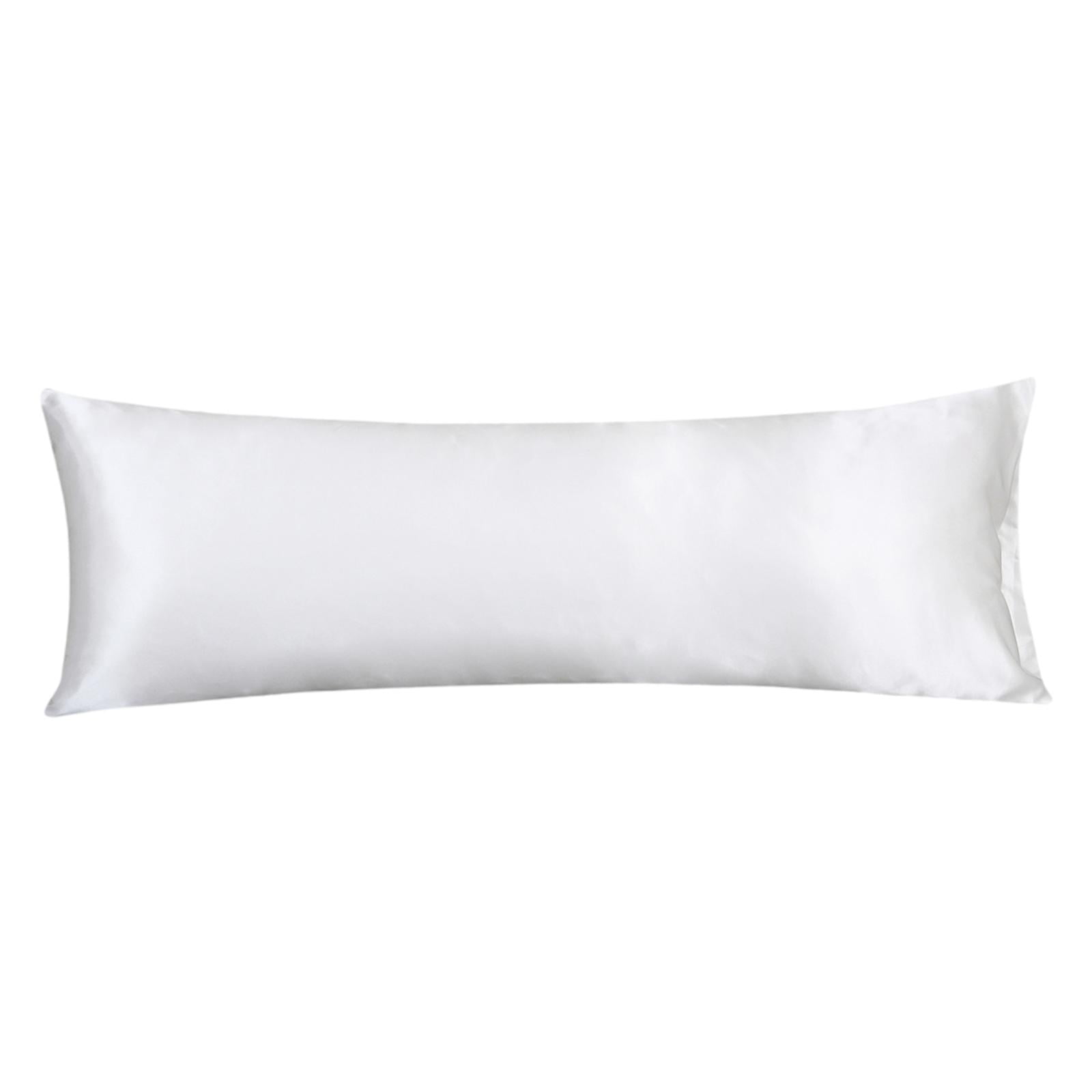 Bothyi - Funda De Almohada De Cuerpo Satinado Sin Cremallera 20x54 Pulgadas Para La Piel Del Dormitorio Relajante Blanco