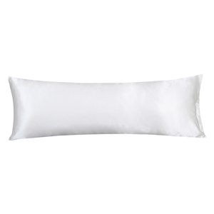 Bothyi - Funda De Almohada De Cuerpo Satinado Sin Cremallera 20X54 Pulgadas Para La Piel Del Dormitorio Relajante Blanco