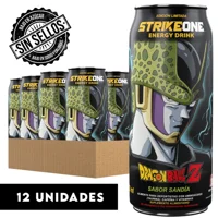 Strikeone - Bebida Energética 12 Unidades (473 Ml C/U ) - Dragon Ball Z - Cell - Sandía.