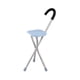 thumbnail image 1 of Asiento De Bastón Plegable Manija Cómoda Silla De Muletas Antideslizante De 34 Pulgadas De Alto Cuadrado Gris, 1 of 3