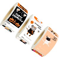 Bothyi - 3 Rollos De Pegatinas De Halloween Para Galletas, Cupcakes, Tarjetas Para Hornear, Sellos De Sobres