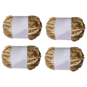 Bothyi - 4 Piezas De Hilo De Camiseta Metálico, Hilo De Tela Para Proyectos De Manualidades, Cestas Y Bolsos De Bricolaje, Dorado