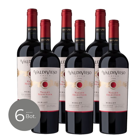 Pack X6 Vino Valdivieso Vs Merlot 750 Cc