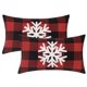 thumbnail image 2 of REGALWOVEN Paquete de 2 Fundas de Cojín con Estampado de Cuadros, Fundas de Almohada Decorativas de Estilo Rústico Copo de Nieve 12' x 20', 2 of 6