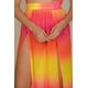 thumbnail image 5 of Saronite Falda Larga de Encaje Transparente con Abertura Lateral de Malla Lisa, Color Amarillo Multicolor (para Mujer), 5 of 5