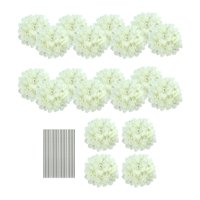 Magideal - Flores Artificiales Hortensias Con Arreglos Florales De Tallo Para Accesorios De Fotos Decorativas De Bricolaje Para El Hogar Decoración De Bodas De Blanco
