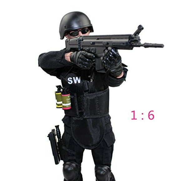 7Buy 12 "Figuras de acción juguete 1: 6 Modelo de figura de soldado flexible Modelo de figura (SWAT)