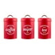 thumbnail image 4 of Latas De Almacenamiento De Alimentos De Cocina, 3 Piezas, Café, Té, Latas De Azúcar, Rojo, 4 of 5
